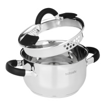 Кастрюля 16х9,5см, 1,8л, со стекл. крышкой, индукция SATOSHI Арбон (1/6)