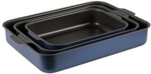 Набор противней 3шт ЛАЗАНЬЕРА 25*19см; 30*23см; 35*27см ТМ Калитва Сатин алюм.(1/5)