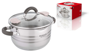 Кастрюля 2,9л,ст/кр со сливом,3-х слойное капсул.дно,шкала литража, п/у (нжс) (1/6)