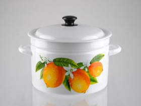 Кастрюля  4,0л цил с/дек (слоновая) (4)