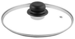 Крышка 260мм ТМ Appetite стекл, метал обод, пласт кнопка (10)