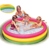 Бассейн детский "Цветные кольца", 147x33см, надувное дно, заплатка, от 2 лет, 57422 NP INTEX (1/6)