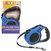 Поводок-рулетка "Дог" 5м до 15кг цвет голубой (1/36)
