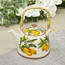 Чайник заварочный керамический 700мл с ситом "Лимоны" (1/36)