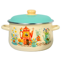 Кастрюля 5,5л Чайный домик конич эмаль (1/4)