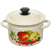 Кастрюля  3,0л с/дек (белая) эмаль(4)