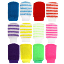 Мочалка рукавица банная с отшел.эффект., 11х19см, полипр. (6цв) (12/12)