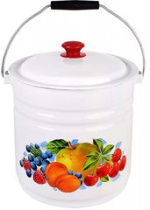 Ведро 10л с/кр с/дек (белая) эмаль.(2)