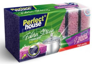 Губки для посуды Fibra Strong, 5шт Perfect House (24)