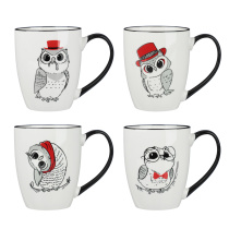 Кружка 350мл фарфор 4 диз MILLIMI Совы (12/48)