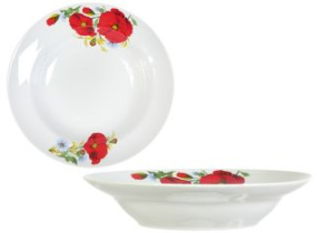 Тарелка гл 20см МАКИ КРАСНЫЕ фарф.(20)