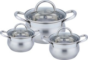 Набор посуды  3пр(1,9л;2,6л;6,1л) PREMIUM ст/кр, мет/руч, капс.дно, инд (нжс) (4)