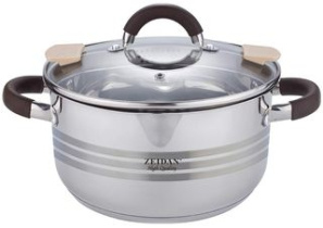 Кастрюля 5,0л со сливом, комб.полир, шкала литража, ст/кр, 3-х слойное капс дно п/у (нжс) (1/6)