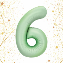 Шар фольгированный 32'/81см "Цифра "6" (зеленый) (1/20)