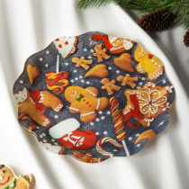 Блюдо круглое, 25см, стекло Имбирный пряник (6/24)