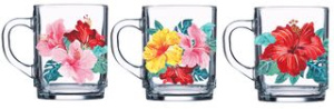 Кружка 200мл "Green tea" Гибискусы  стекло(20/1320)