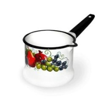 Ковш 1,0л б/кр Восточные дары мет/руч  (белая) эмаль(8)