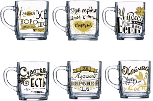 Кружка 200мл "Green tea" Пожелания стекло (20/1320)