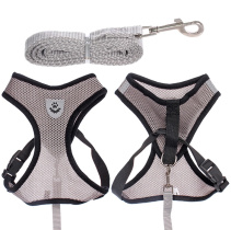 Шлейка с поводком 118см "Sweet puppy" размер L, цвет серый (1/1)