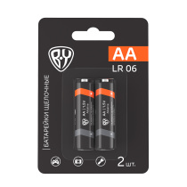 Батарейки AA (LR06) 2шт в блистере, щелочные 1.5V, высокой ёмкости BY (10/10/200)