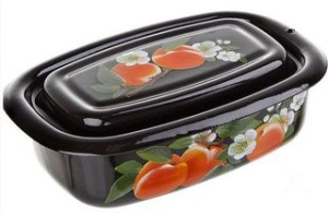 Лоток 0,6л с/дек с/кр (коричн) эмаль.(20)