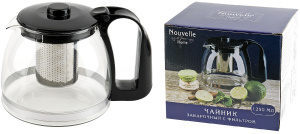 Чайник 1250мл зав. мет. фильтр п/у стекло(36)