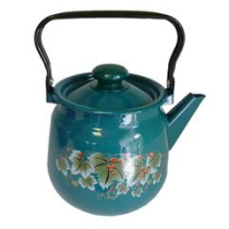 Чайник 3,5л (эмаль) с/рис Бирюзовый,металл (4)