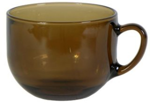 Бульонница 670мл с ручкой"Gigantesca" (дымч.стекло) (12)