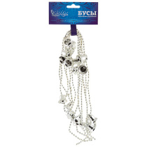 Бусы "Колокольчики", длина 2,7м, цвет - серебро (1/24)