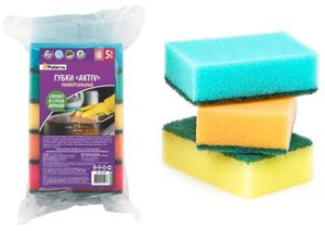 Губки кухонные AKTIV (maxi) 65*95мм "Paterra" 5 шт (1/48)