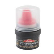 Крем для обуви 50мл банка с губкой Черный Эффектон люкс (1/40)