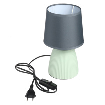 Светильник переносной настольный Марсель, 25 см, E14, 40Вт, 230В, кер, текст, сер/зел BY (1/12)