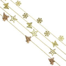 Бусы 2,7м с декором, пластик, (4диз) СНОУ БУМ (12/144)