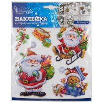 Наклейка интерьерная новогодняя 18*17,5 см PSX7801V (ПВХ)(1/24)