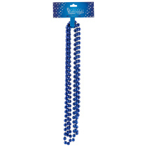 Бусы "Классик",диам.бус.10мм,длина- 2,7м, цвет: синий (пластик) (1)