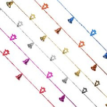 Бусы 2,0м декор. Колокольчики и елочки СНОУ БУМ (пластик) (6цв) (1/12/360)