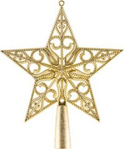 Верхушка на елку "Звезда объемная ажурная" цвет золотой (30/300)