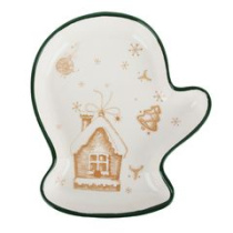 Блюдо в форме варежки 20*17,5*3см "Пряничный домик" MILLIMI (керам) (1/24)