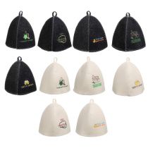 Шапка банная "Классическая" с вышивкой,30% шерсть, 70% полиэфир, 20*27*3см (5диз) (10/10/200)