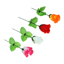 Цветок искусственный роза, 35-40 см, пластик, 4 цв LADECOR (1/40)