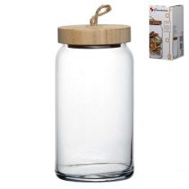 Банка ВУДИ 1130мл с/бамбук.кр. стекло(1/6)