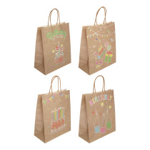 Пакет подарочный тм Fntastic, крафт, 120г, 24,5x31x10,5см, бумага, 4 диз (12/578)