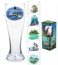 Бокал для пива 300мл Подарочный "Рыбалка" стекло(1/12)
