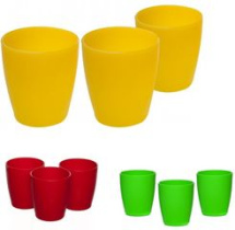 Набор стаканов 3шт 250 мл МИКС пластик(1/10)