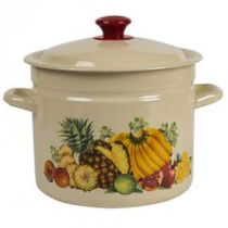 Кастрюля  7,0л цил. с/дек (слоновая) эмаль(2)