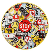 Набор бумажных тарелок Знаки яркие, в т/у пленке, 6 шт d=230 мм (6/72)