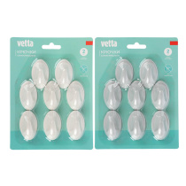 Крючки 8шт на липучке пластик (2цв) (1/12/96)