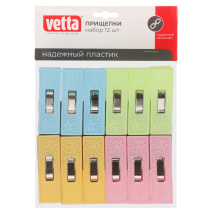 Набор прищепок 12шт "Кружево" пластик/мет (12/12)