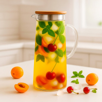 Кувшин 1500мл, с металл. фильтром, бамбуковая кр., стекло VETTA ЭКО (1/24)