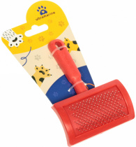 Расческа-пуходерка для кошек и собак "Пушок" 16см цвет красный Ultramarine (1/1)